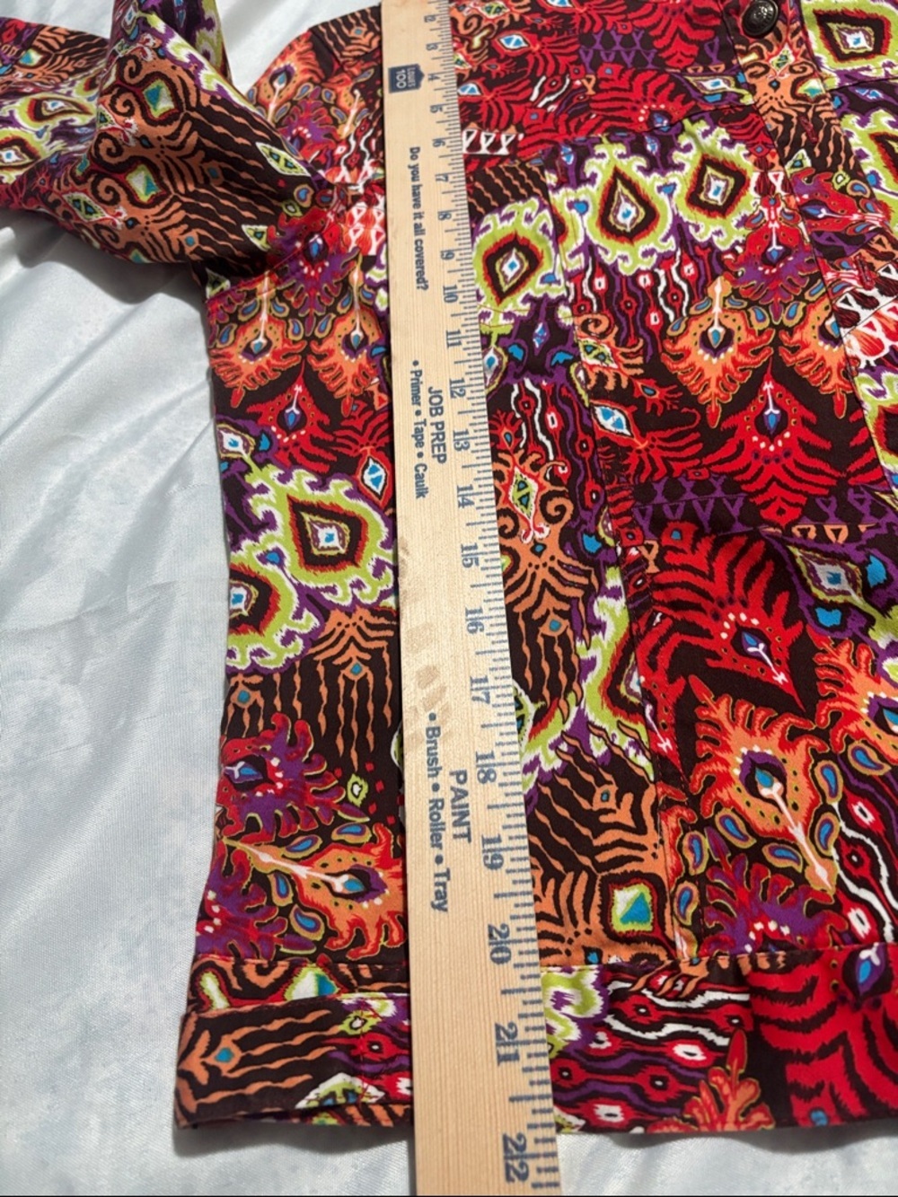 Bold Red Multi-Pattern Button-Down Blouse - Picture 10 of 10